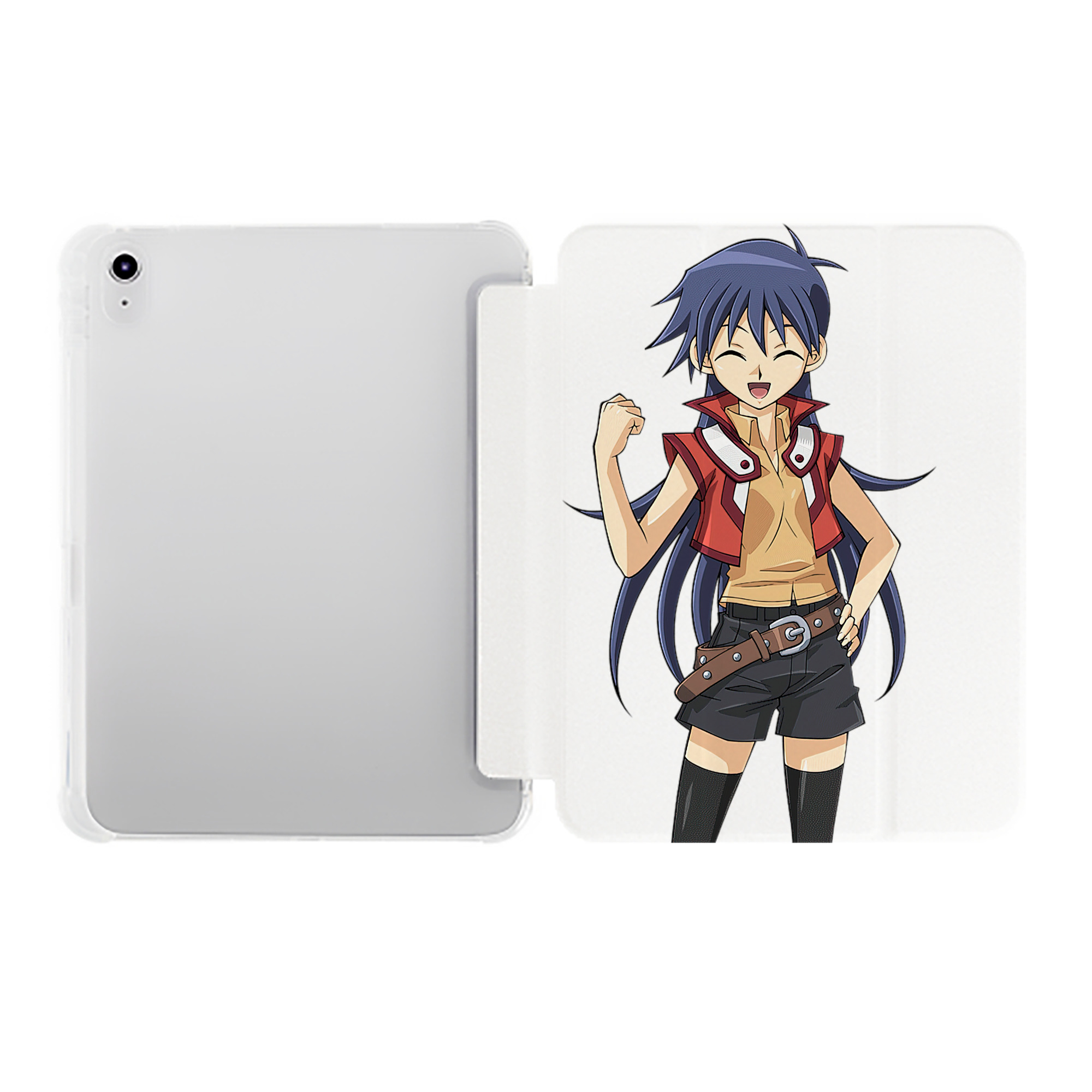 （画像用） 遊☆戯☆王 Yu-Gi-Oh! IPad ケース ペン収納付き 三つ折りスタンド PUレザー×シリコン 対応機種9.5/10.5/10.9インチ